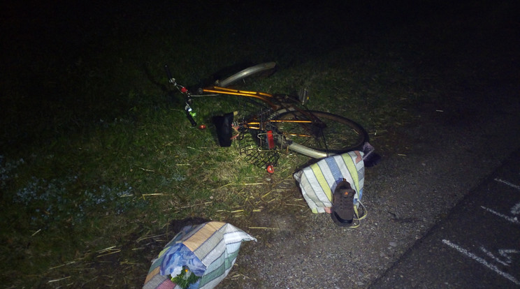 A biciklis meghalt a balesetben /Fotó: police.hu