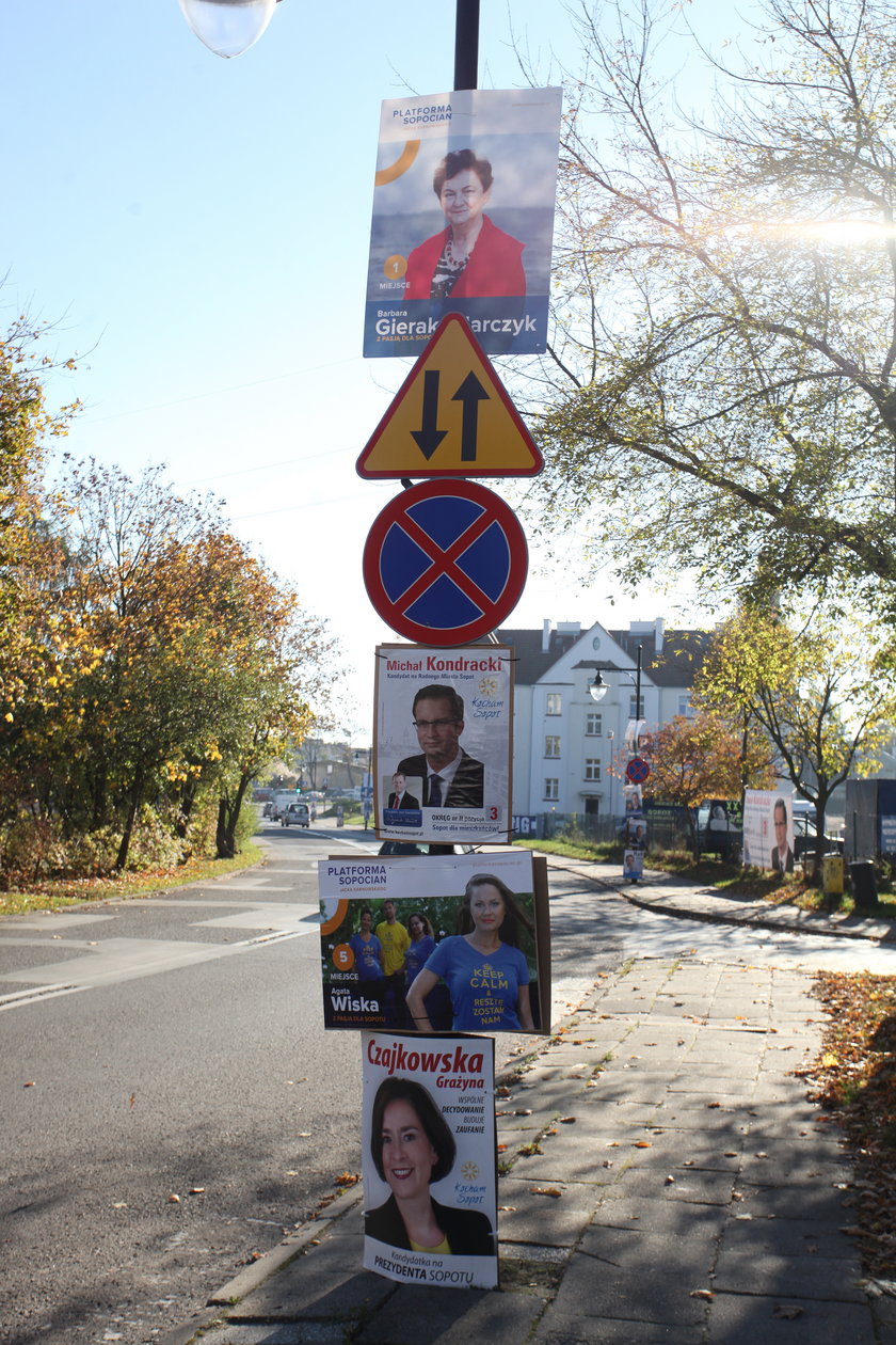 Plakaty wyborcze w Sopocie