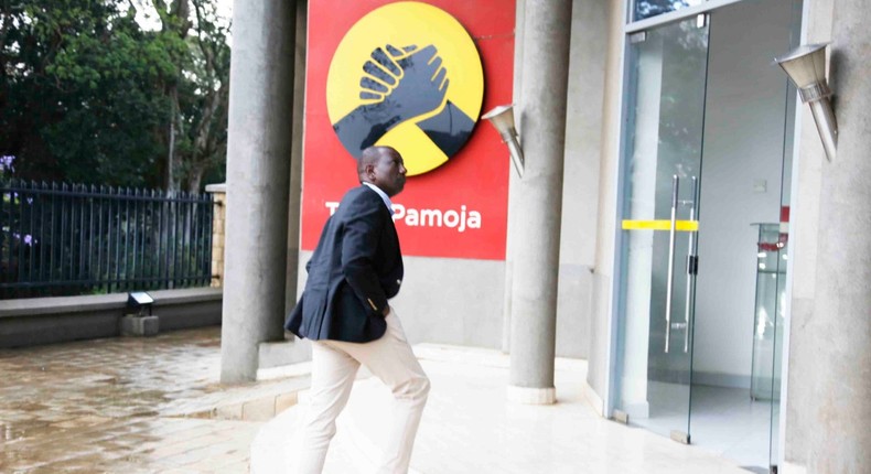 Deputy President William Ruto at the Jubilee party headquarters