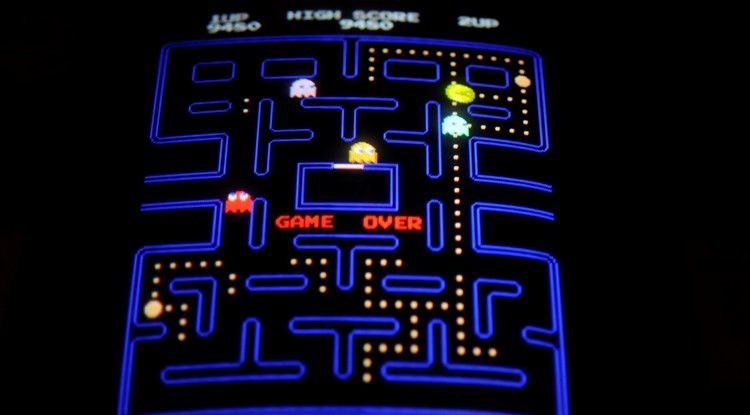 A mindenki által ismert Pac-man játékképernyő