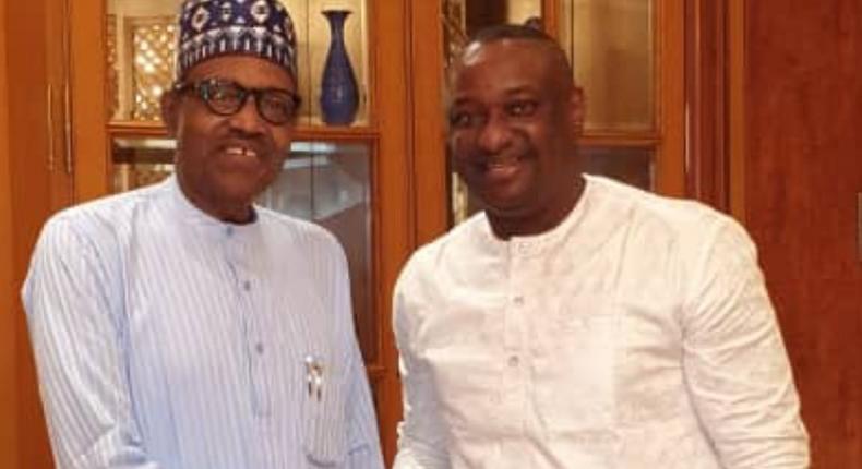 President Muhammadu Buhari and Minister for state Niger Delta, Festus Keyamo