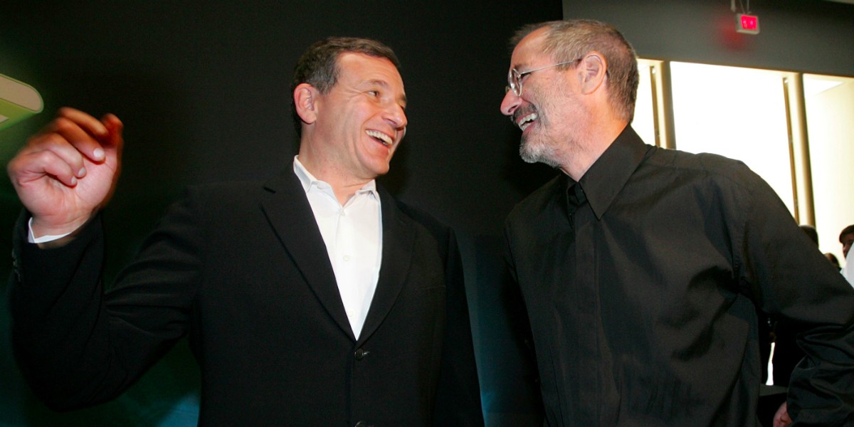 Disney CEO Bob Iger with Steve Jobs.