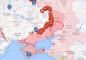 Ukrajina, mapa okupirane teritorije