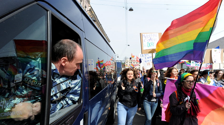 Parada środowisk LGBTQ w Petersburgu w 2015 r. (Zdjęcie ilustracyjne)