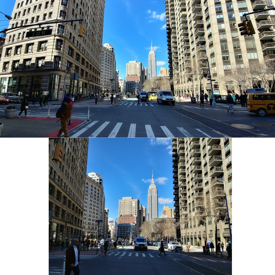 The LG G6's regular lens versus its ultra-wide angle lens.