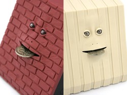 Brzydka skarbonka pożera monety