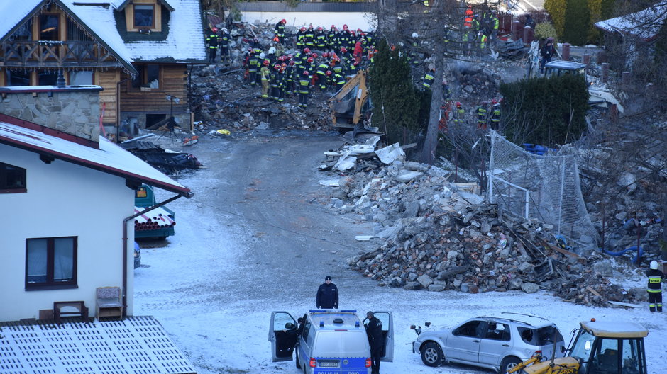 Dom w Szczyrku zniszczony w wyniku wybuchu