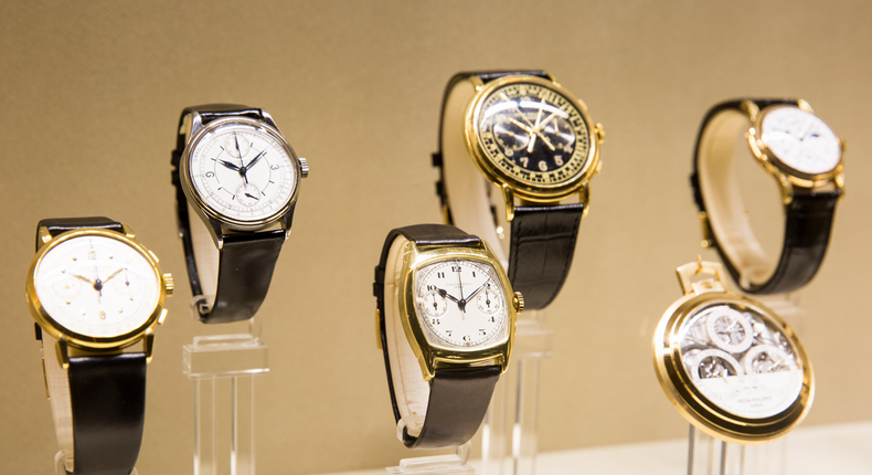 The exhibit is packed with Patek Philippe's most famous watches.