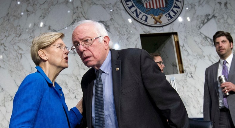 Sens. Elizabeth Warren and Bernie Sanders.Jose Luis Magana/AP Images