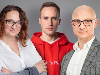 Od lewej: Małgorzata Orzechowska, Business Developer w SoftwareMill; COO w ReasonfieldLab, Marcin Sadowski, CEO NFT Reality i COO Mobile Reality oraz Tomasz Smoleński, Head of Growth, GFT Poland, C-LVL