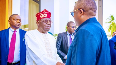 President of Guinea-Bissau, Umaro Sissoco Embalo visits Nigerian President, Bola Ahmed Tinubu. [Twitter:kc_journalist]