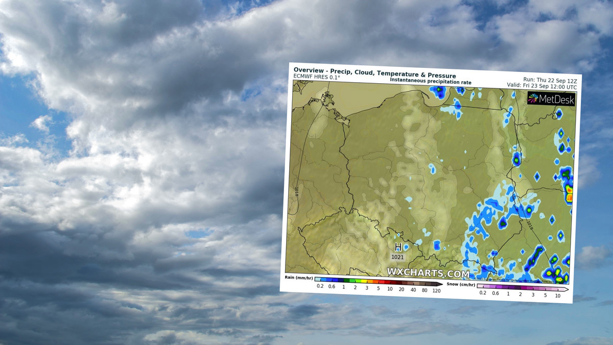 Pogoda na piątek, 23 września. Stefan zacznie wypychać deszczowe chmury