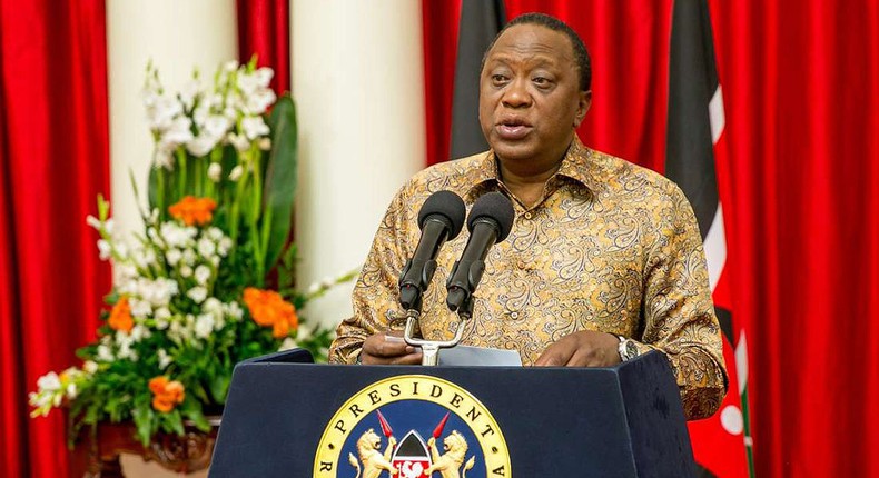 President Uhuru Kenyatta during a past address at State House