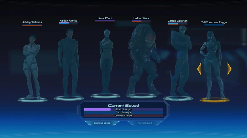 W pierwszym Mass Effect gracz miał do dyspozycji sześciu towarzyszy, a dwóch z nich mógł zabierać na misje