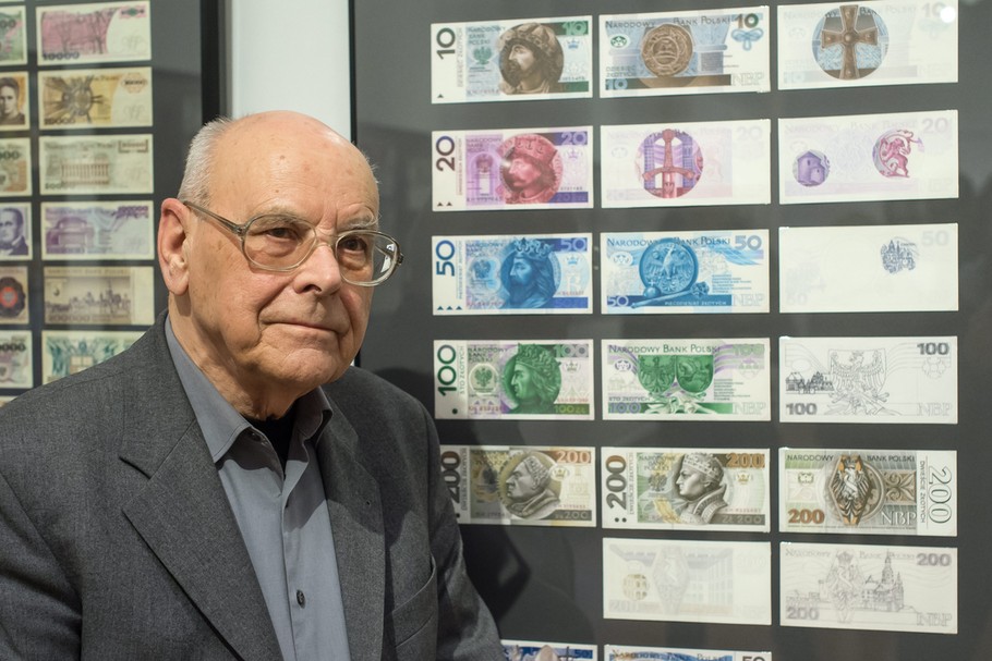 Andrzej Heidrich podczas wernisażu swojej wystawy „Andrzej Heidrich. Malarz polskich banknotów” w Muzeum Miejskim Wrocławia (2016 r.)