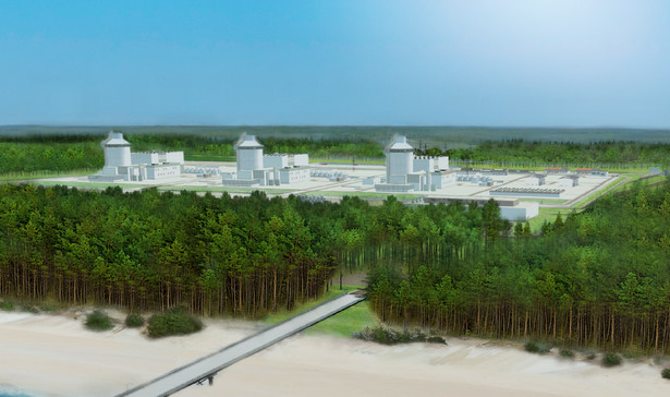 Poglądowa wizualizacja pierwszej elektrowni jądrowej w Polsce. Materiały prasowe