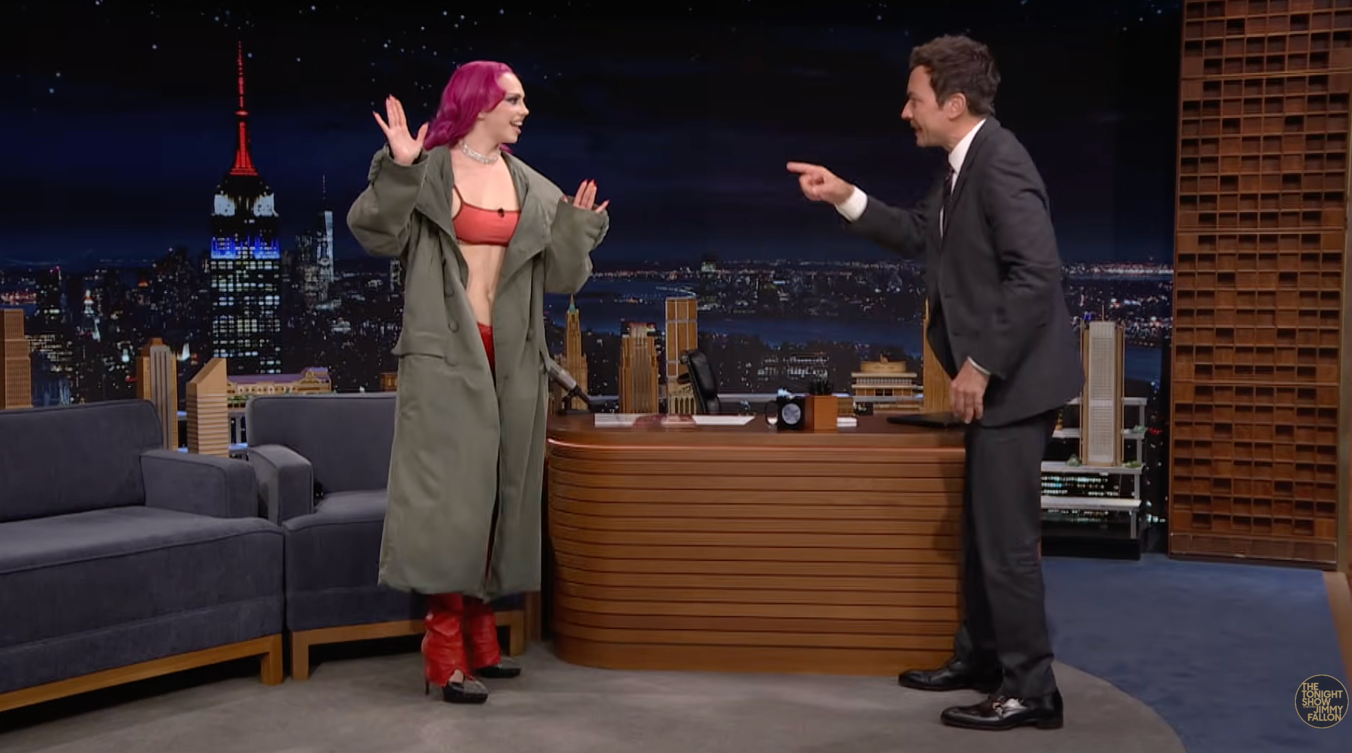 Slovenská speváčka Adéla a Jimmy Fallon.