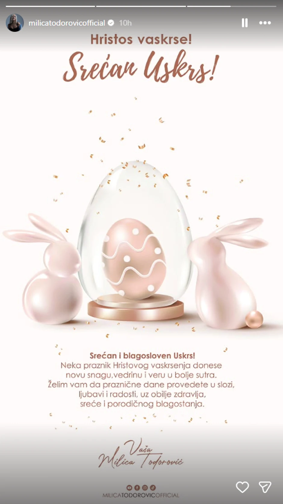 Milica Todorović objava