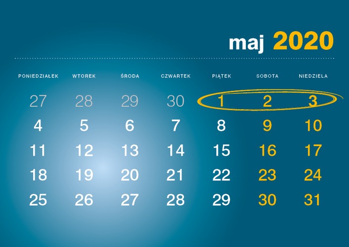 W 2020 roku majówka będzie wyjątkowo krótka. 1 maja wypada bowiem w piątek. Za dzień 3 maja, który jest ustawowo wolny od pracy, a wypada w niedzielę, należy nam się dodatkowy dzień urlopu.