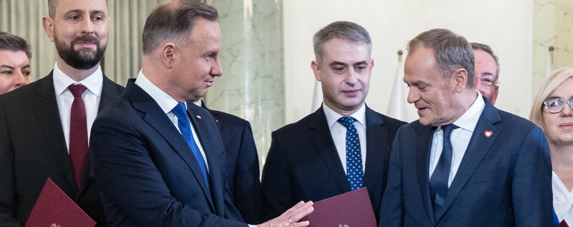 Prezydent RP Andrzej Duda, premier Donald Tusk i członkowie jego rządu