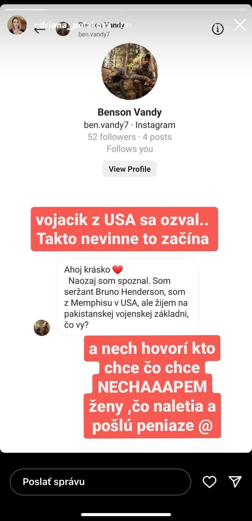 Poláková zverejnila správu podvodníka.