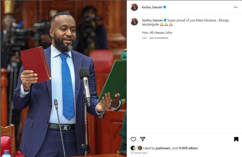 Lulu Hassan disables comments after bold remarks on Joho's vetting