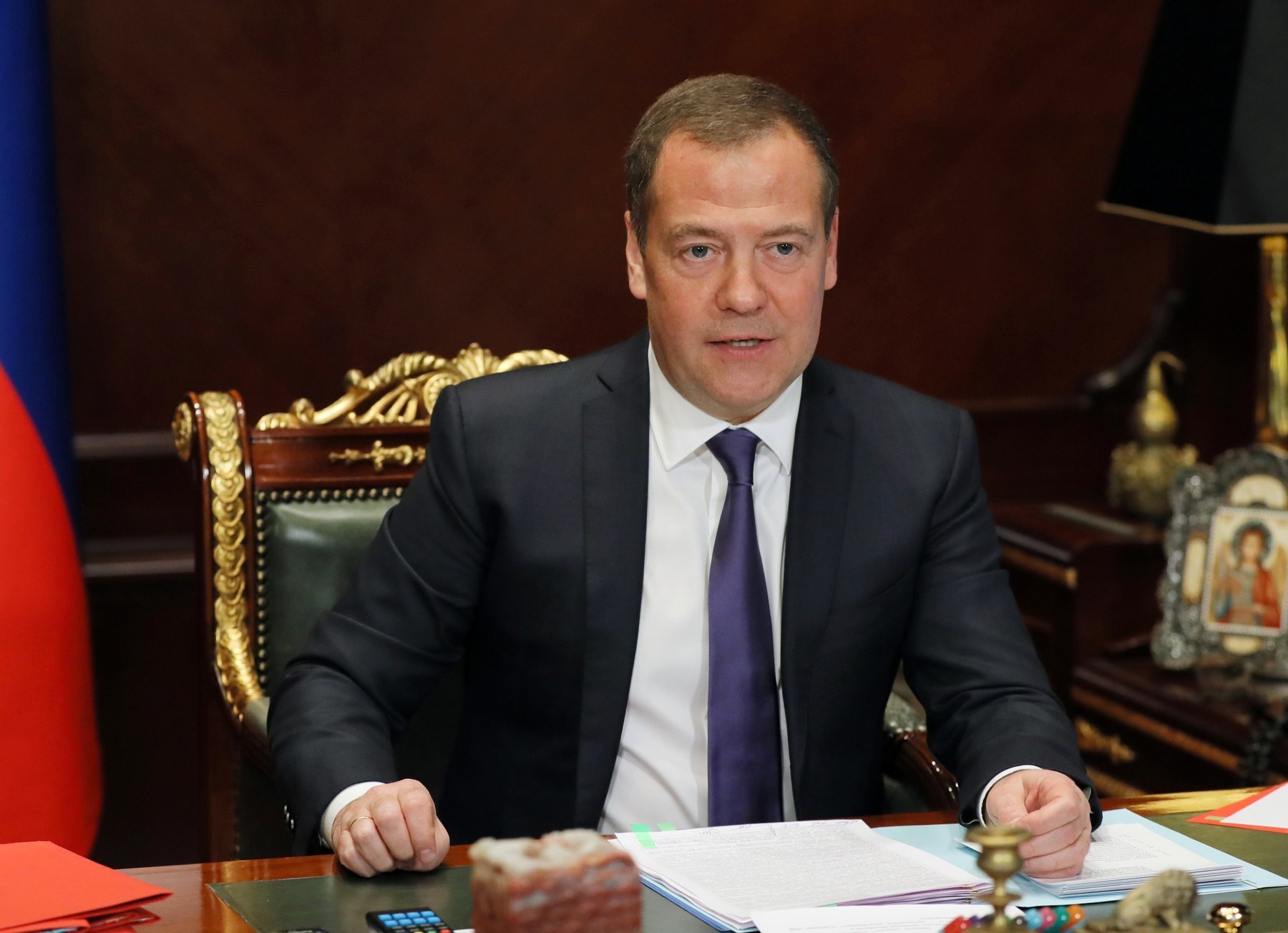 Podpredseda Rady bezpečnosti Ruskej federácie a bývalý ruský prezident Dmitrij Medvedev.