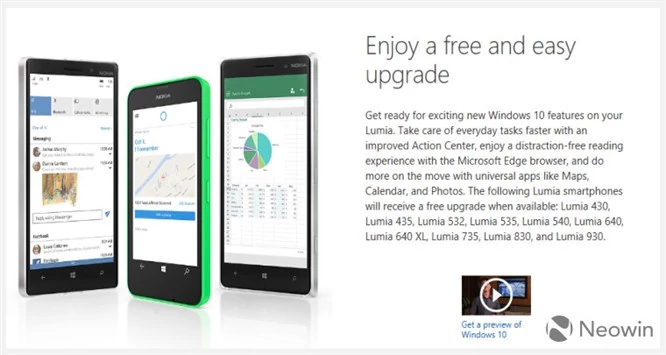 Te Lumie dostaną Windows 10 Mobile na starcie