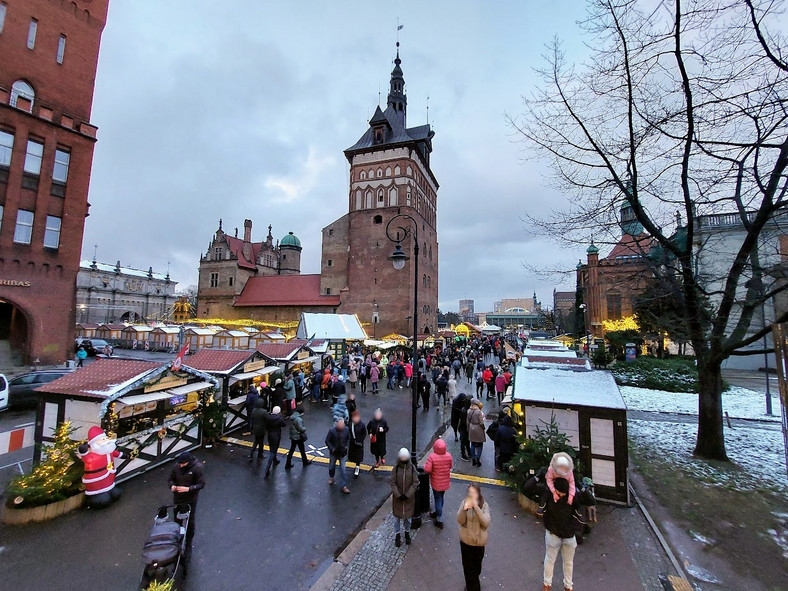 Jarmark w Gdańsku widziany z punktu widokowego