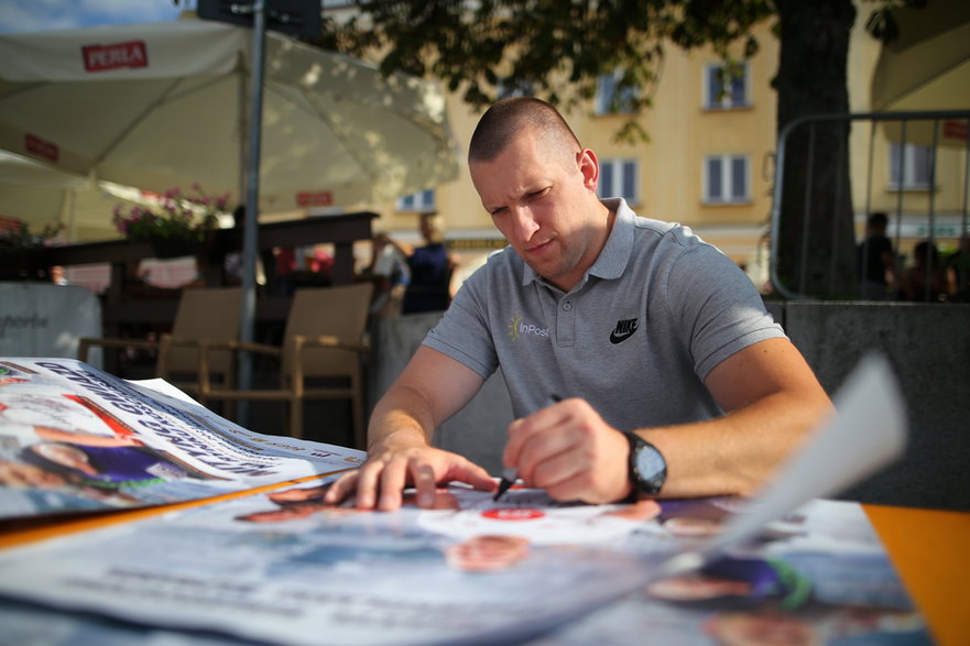 Wojciech Nowicki, mistrz olimpijski z rzucie młotem, na spotkaniu z Białymstoku