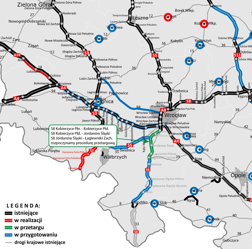 Nowa droga ekspresowa S8 zastąpi DK8 Kobierzyce-Łagiewniki