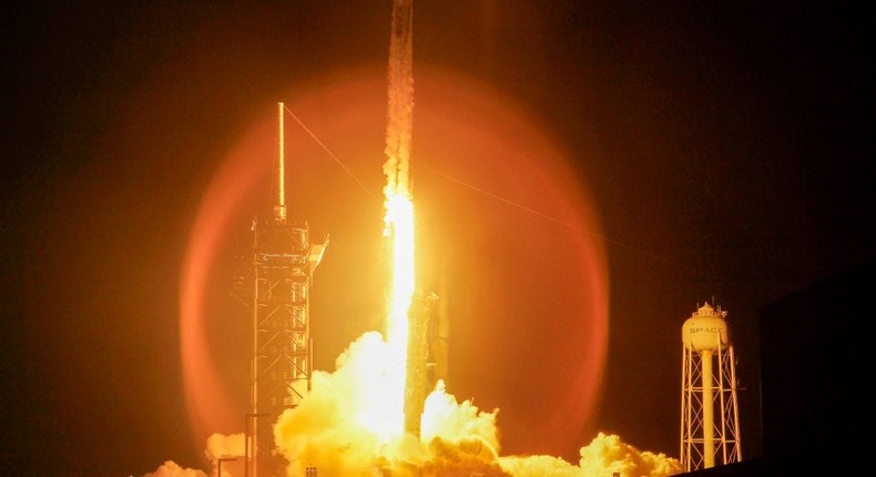 The 15-story Falcon 9 rocket launched Tuesday morning.Joe Raedle/Getty Images