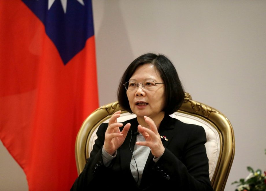 Taiwan's President Tsai Ing-wen speaks during an interview in Luque