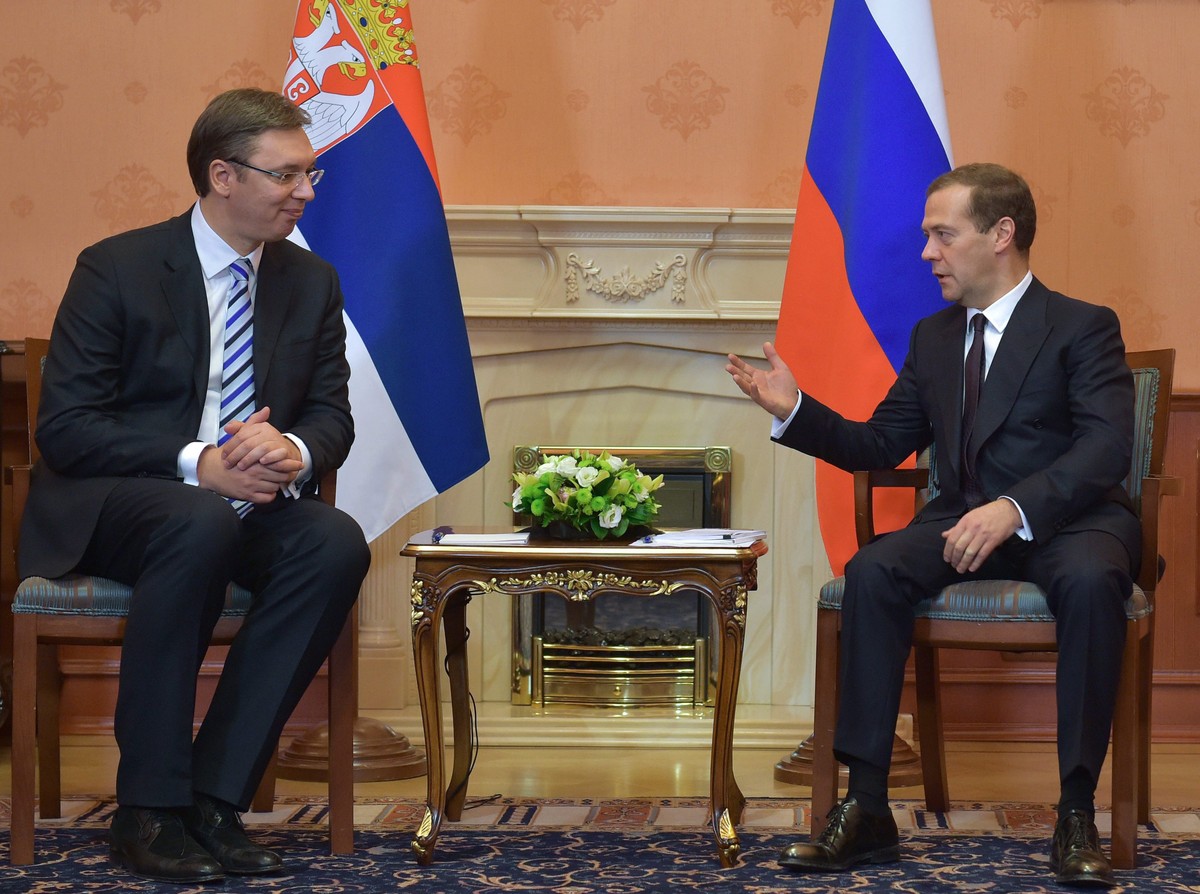 Dmitrij Miedwiediew i Aleksander Vucic