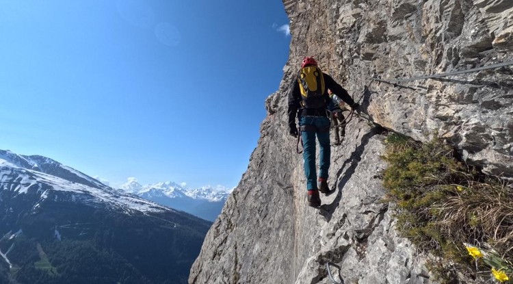 Részlet a svájci via ferrata útvonalról, amelyen a tolvajok is közlekedtek