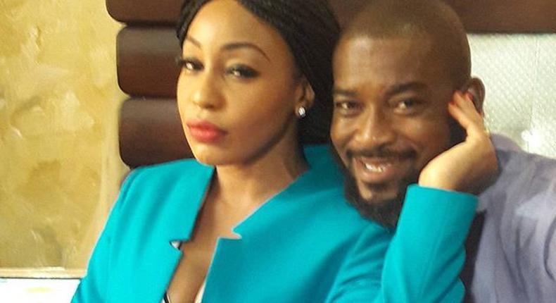 Rita Dominic, Chidi Mokeme on set of Mr and Mrs Revolution 