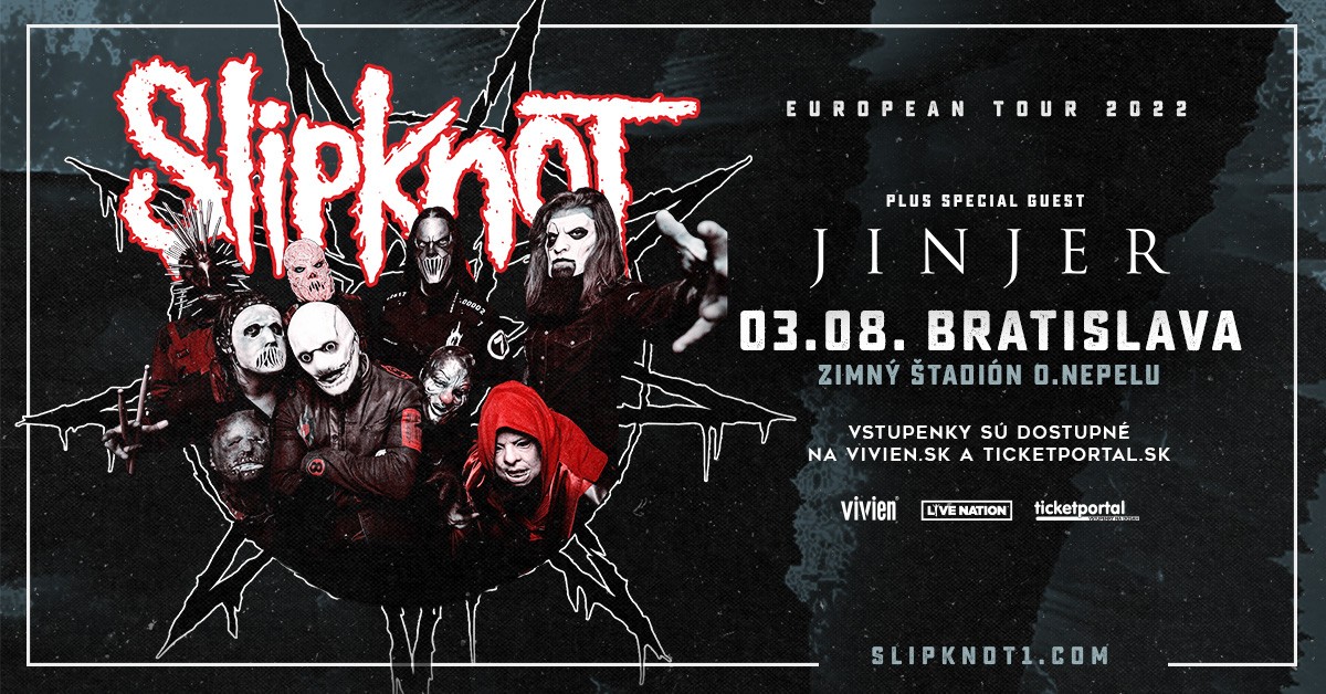 SLIPKNOT, známy svojimi vystúpeniami v maskách, v Bratislave odohrá svoj prvý koncert už o dva týždne!