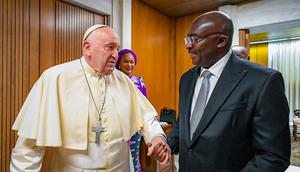 Dr Mahamudu Bawumia and Pope Francis