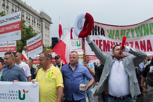 Protest rolnikow w Warszawie