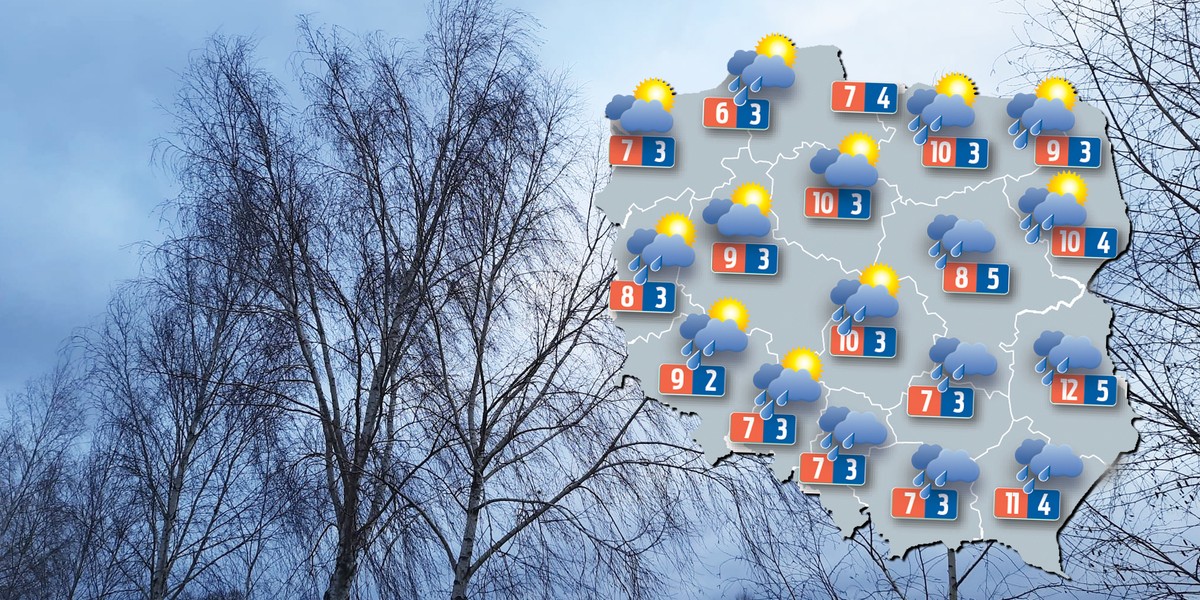 Przez święta będzie nam towarzyszył deszcz (miejscami przelotnie). Kroi się pochmurna pogoda.