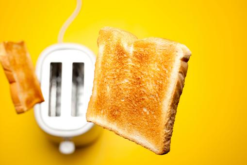 Jumping toast bread