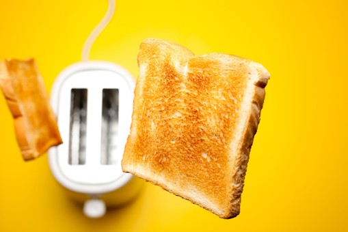 Jumping toast bread