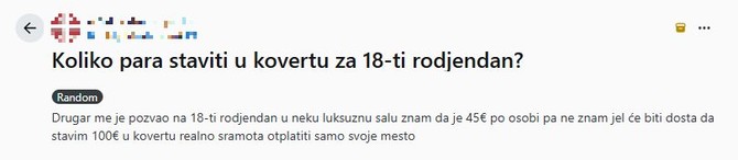 Srbi ne mogu da se dogovore koliko novca je dovoljno da stave u kovertu za punoletstvo