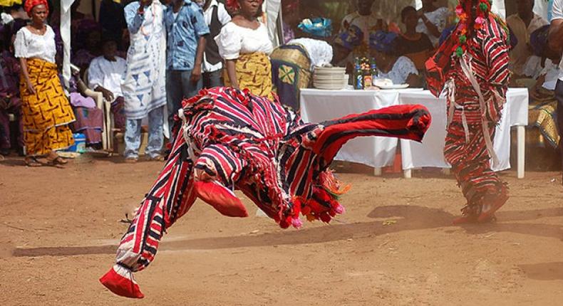 A masquerade dancing (Esan United Canada)