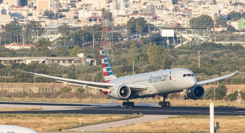 An American Airlines Boeing 787 Dreamliner landing in Athens, Greece.NurPhoto/Getty Images