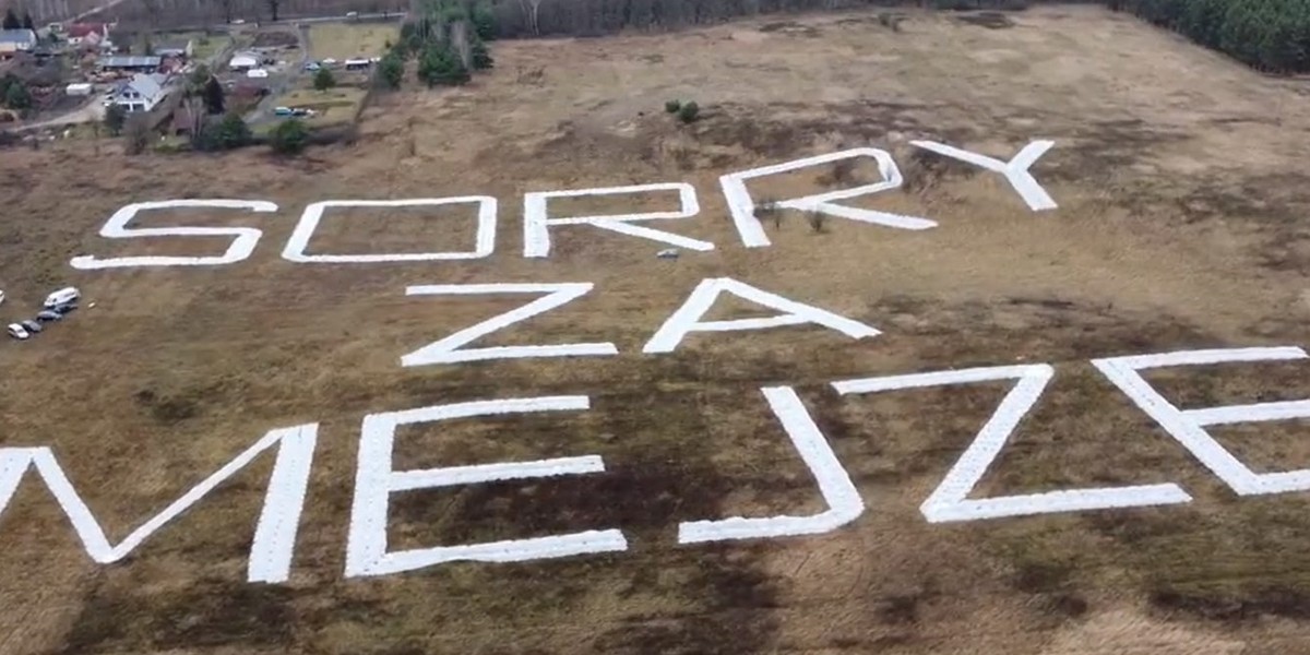 Napis "Sorry za Mejzę" powstał rodzinnych stronach posła. 