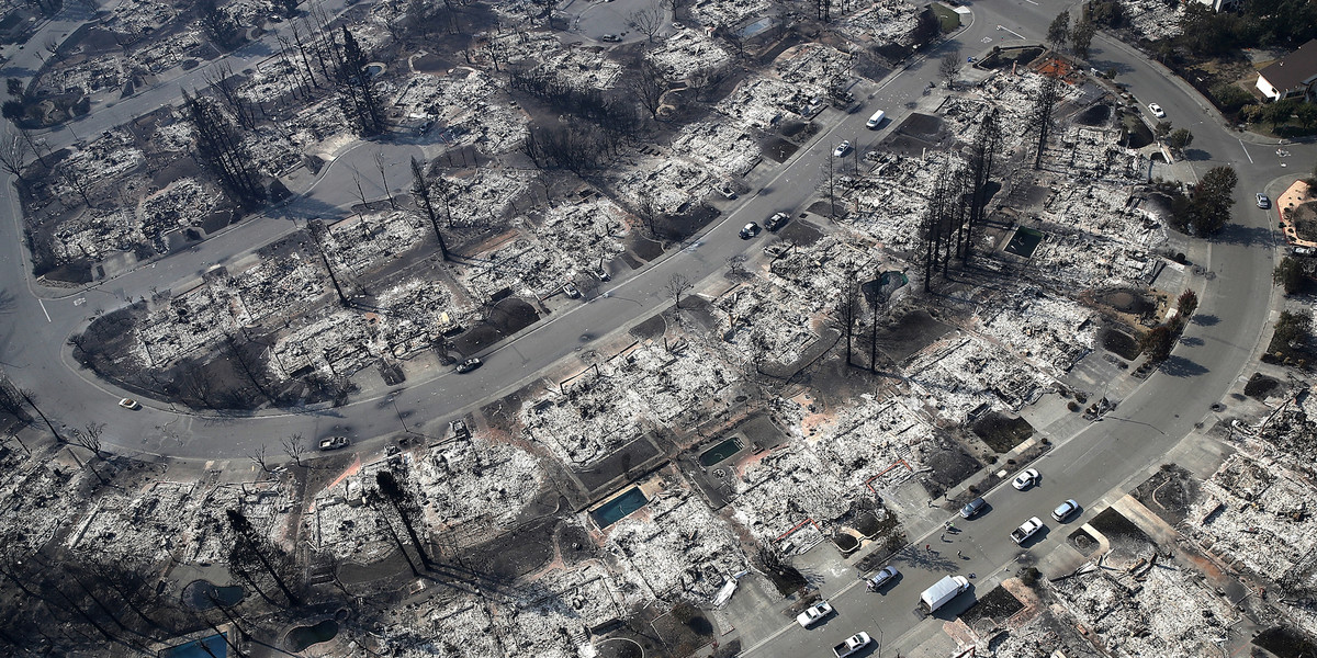 A wine country neighborhood was leveled by the fires ravaging California — here are the photos