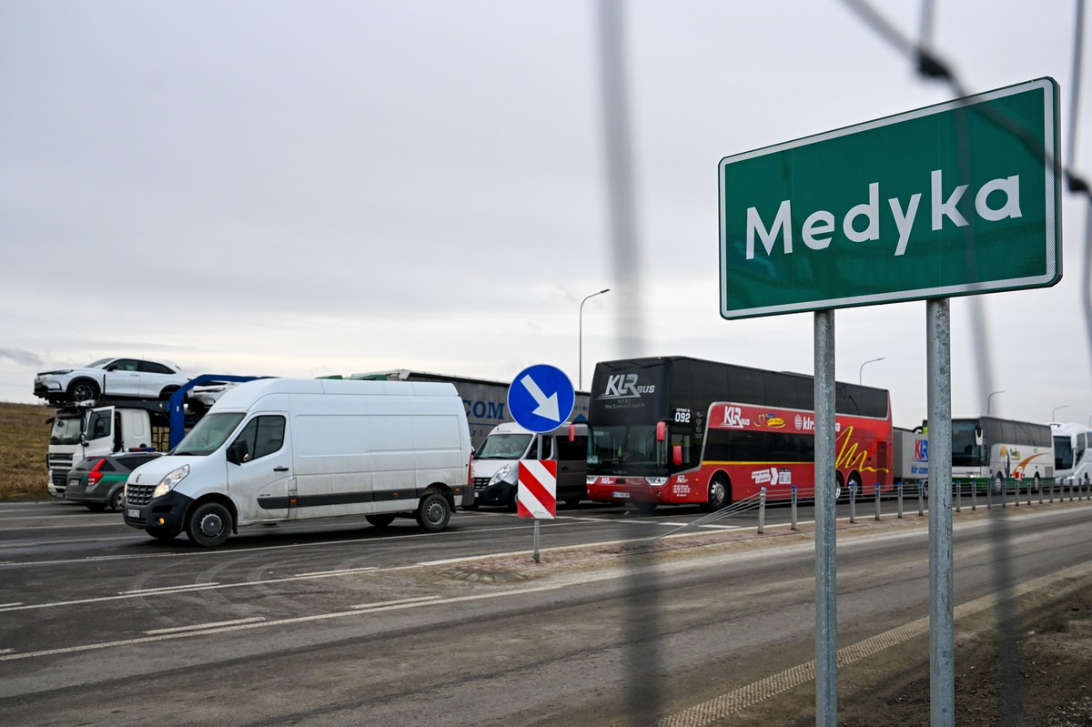 Protest rolników na przejściu w Medyce; rolnicy, Medyka