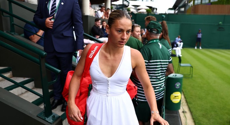 Marta Kostyuk's $298 tennis dress was inspired by her wedding dress, both designed by the iconic tennis label Wilson.Francois Nel/Getty Images