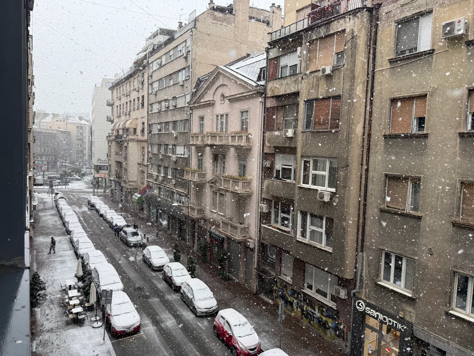 Sneg u centru Beograda